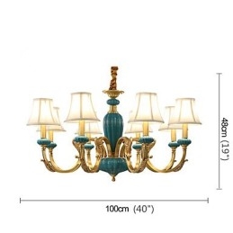 Alle kobber lysekrone Jade dekorative lysekrone KP