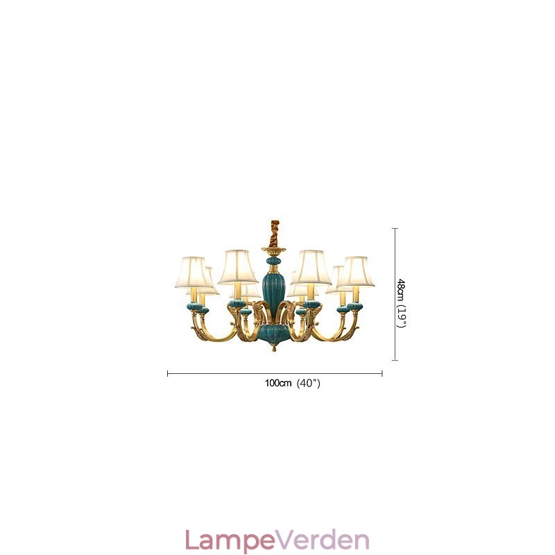 Alle kobber lysekrone Jade dekorative lysekrone KP