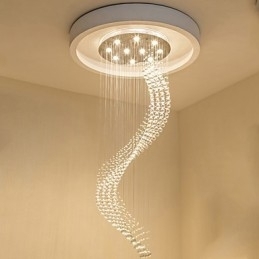 Moderne krystal loftspendler Indendørs lysekrone Hængende belysning til hjemmet Lysekrone Lamper Armaturer 3W WARM WHITE Pærer