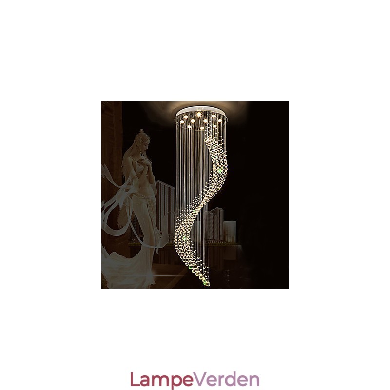 Moderne krystal loftspendler Indendørs lysekrone Hængende belysning til hjemmet Lysekrone Lamper Armaturer 3W WARM WHITE Pærer
