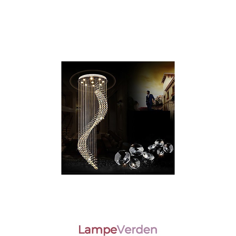 Moderne krystal loftspendler Indendørs lysekrone Hængende belysning til hjemmet Lysekrone Lamper Armaturer 3W WARM WHITE Pærer