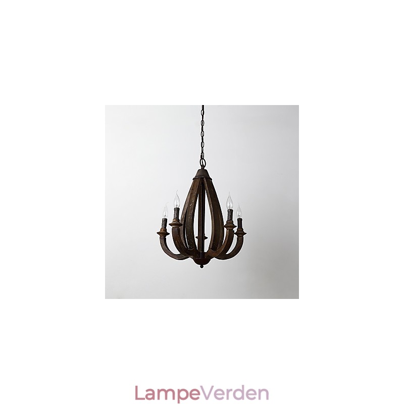 Vintage maleri funktion Mini stil træ bambus lysekrone lampe dekorere Pendant lampe