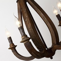 Vintage maleri funktion Mini stil træ bambus lysekrone lampe dekorere Pendant lampe