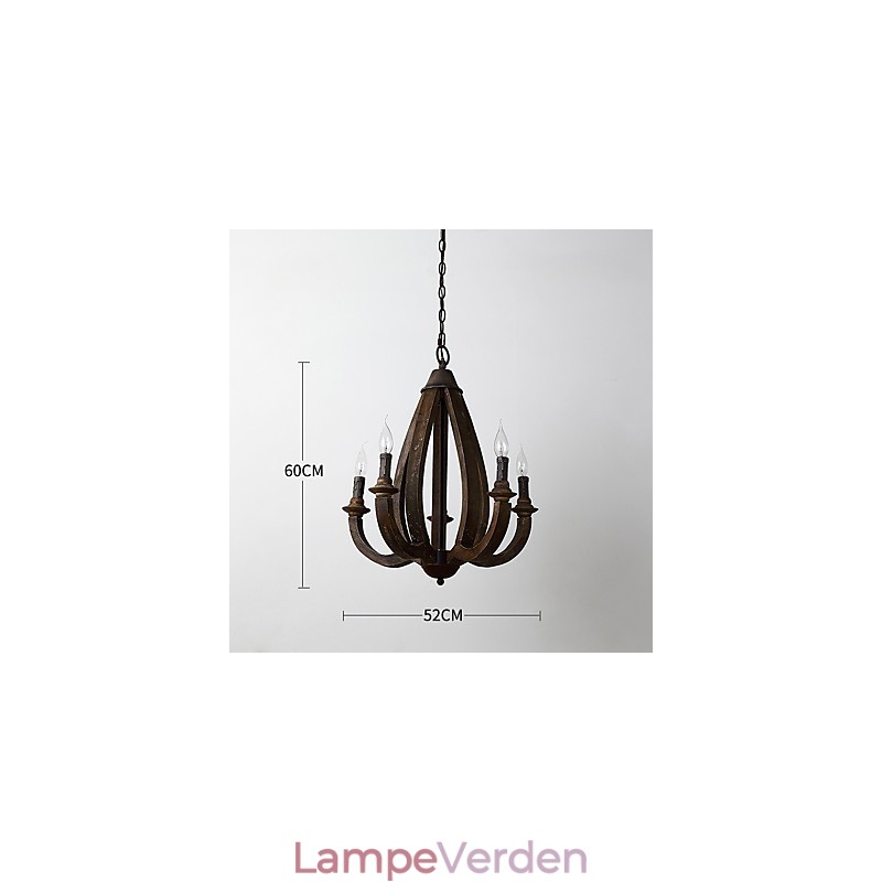 Vintage maleri funktion Mini stil træ bambus lysekrone lampe dekorere Pendant lampe