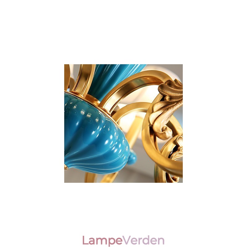 Alle kobber lysekrone Jade dekorative lysekrone OP