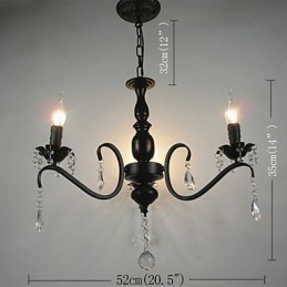 Krystal lysekrone europæisk stil smedejernslampe Creative stearinlyslamper og lanterner