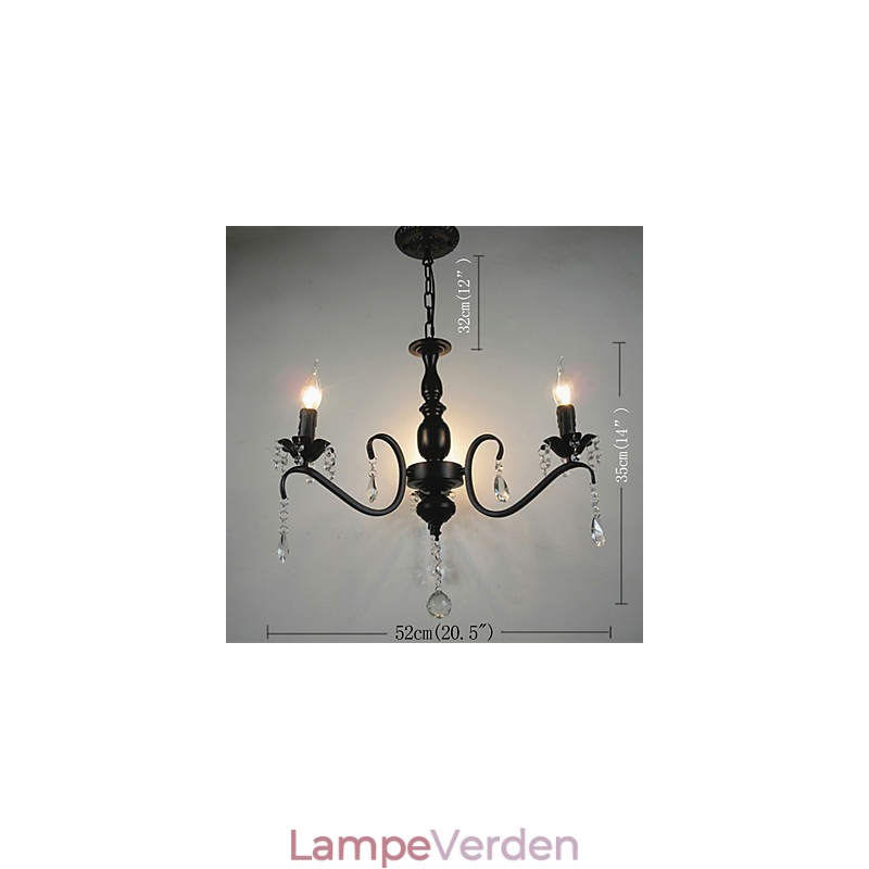 Krystal lysekrone europæisk stil smedejernslampe Creative stearinlyslamper og lanterner
