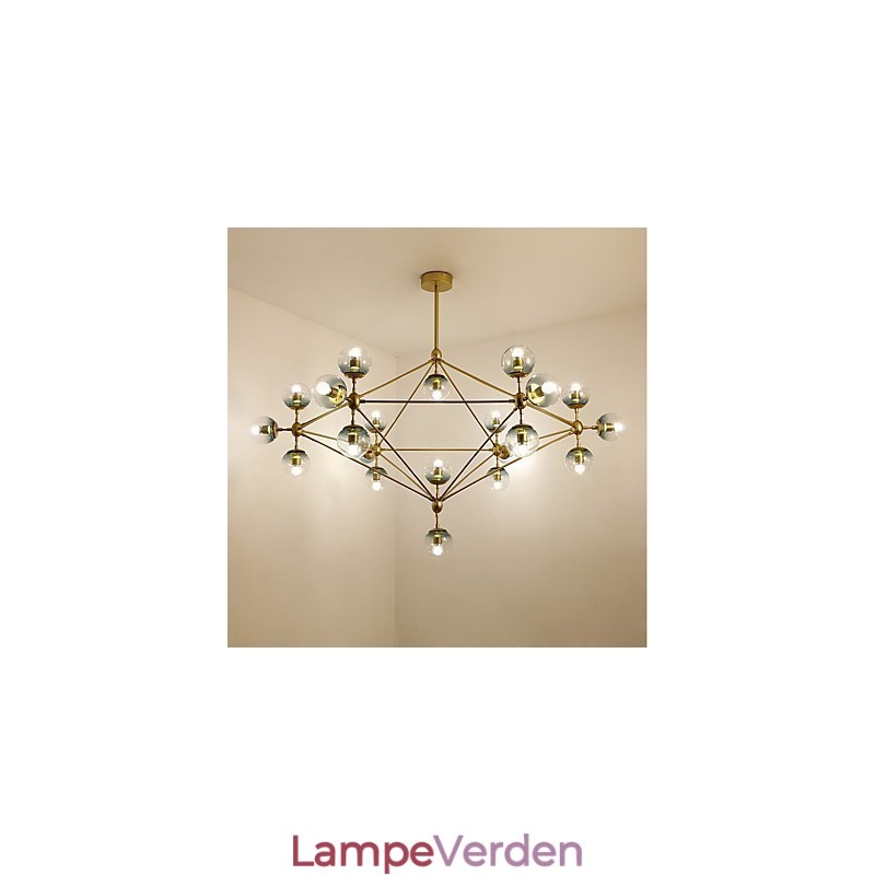 Twenty_one Light Post Modern Europe Style Modo Metal Glas Pendel Lampe Foyeren Dekorer Industriel Lysekrone Lampe