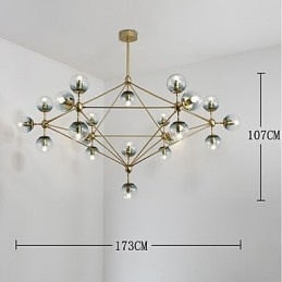 Twenty_one Light Post Modern Europe Style Modo Metal Glas Pendel Lampe Foyeren Dekorer Industriel Lysekrone Lampe