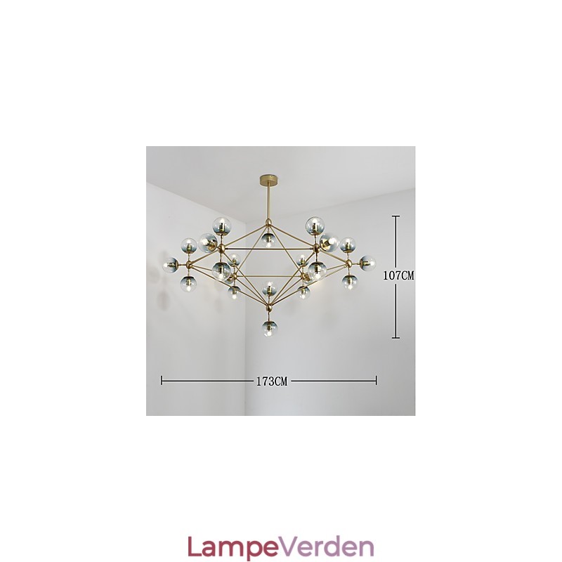 Twenty_one Light Post Modern Europe Style Modo Metal Glas Pendel Lampe Foyeren Dekorer Industriel Lysekrone Lampe