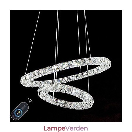 Krystal lysekronelys Indendørs pendellampe Loftslampe lysarmaturer, der kan dæmpes med fjernbetjening Krystal lysekronelys Indendørs pendellampe Loftslampe lysarmaturer, der kan dæmpes med fjernbetjening