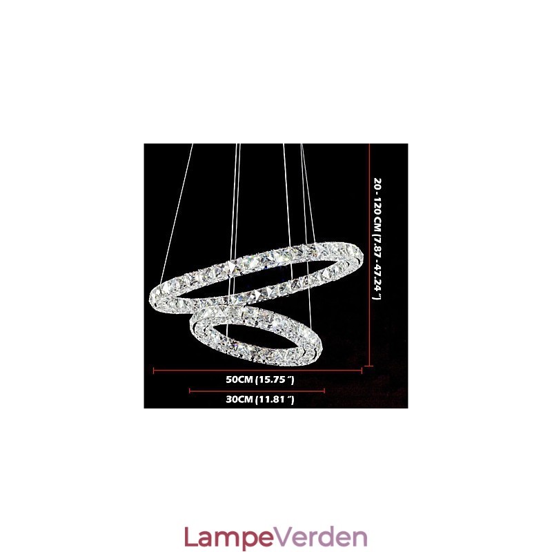Krystal lysekronelys Indendørs pendellampe Loftslampe lysarmaturer, der kan dæmpes med fjernbetjening