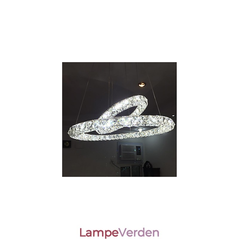 Krystal lysekronelys Indendørs pendellampe Loftslampe lysarmaturer, der kan dæmpes med fjernbetjening
