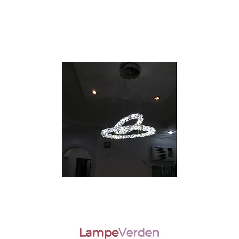 Krystal lysekronelys Indendørs pendellampe Loftslampe lysarmaturer, der kan dæmpes med fjernbetjening