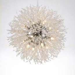 Fyrværkeri Globe Mælkebøtte Chrome Feature Crystal Metal Lysekrone