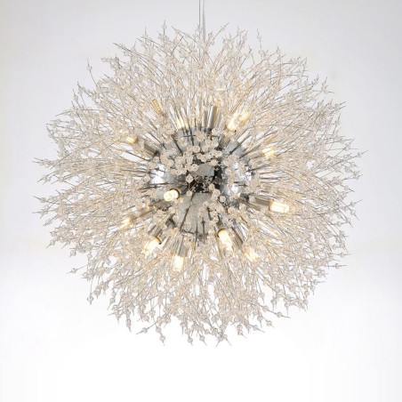 Fyrværkeri Globe Mælkebøtte Chrome Feature Crystal Metal Lysekrone Fyrværkeri Globe Mælkebøtte Chrome Feature Crystal Metal Lysekrone