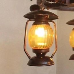 Retro maleri træ Bambus lysekrone