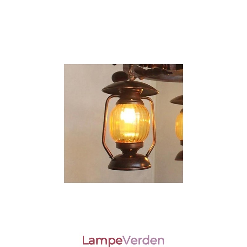 Retro maleri træ Bambus lysekrone