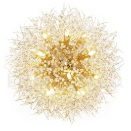 Fyrværkeri Globe Mælkebøtte Chrome Feature Crystal Metal Lysekrone