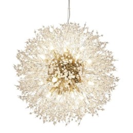 Fyrværkeri Globe Mælkebøtte Chrome Feature Crystal Metal Lysekrone