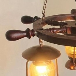 Retro maleri træ Bambus lysekrone