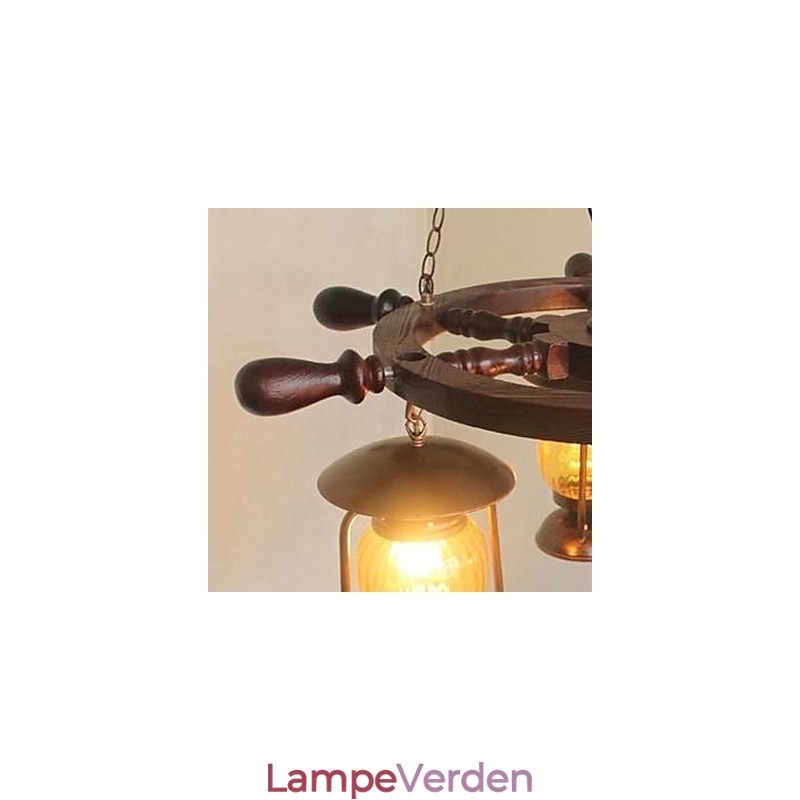 Retro maleri træ Bambus lysekrone