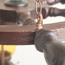 Retro maleri træ Bambus lysekrone