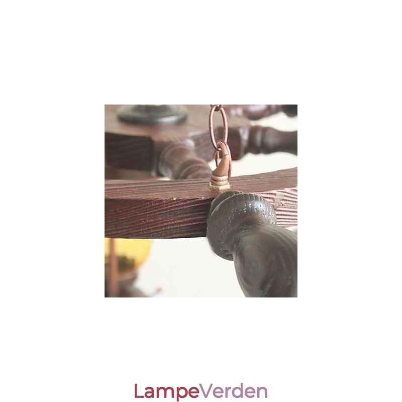 Retro maleri træ Bambus lysekrone