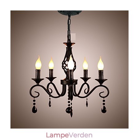 Traditionel krystal lysekrone interiør belysning 5 lys stearinlys Enkel lysekrone Traditionel krystal lysekrone interiør belysning 5 lys stearinlys Enkel lysekrone