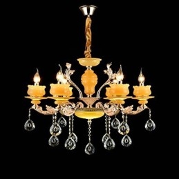 Traditionel klassisk zinklegeringsfunktion til Crystal Mini Style Metal 6 Bulbs lysekrone