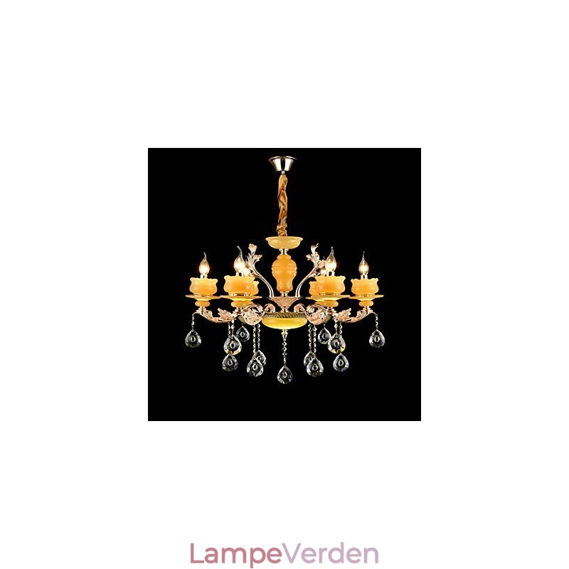 Traditionel klassisk zinklegeringsfunktion til Crystal Mini Style Metal 6 Bulbs lysekrone