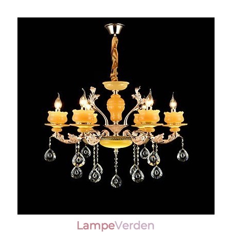 Traditionel klassisk zinklegeringsfunktion til Crystal Mini Style Metal 6 Bulbs lysekrone