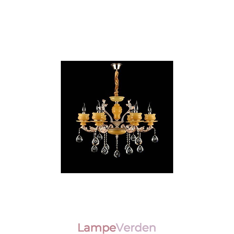 Traditionel klassisk zinklegeringsfunktion til Crystal Mini Style Metal 6 Bulbs lysekrone