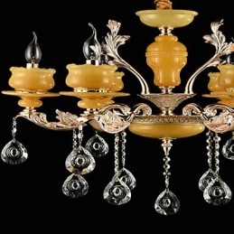 Traditionel klassisk zinklegeringsfunktion til Crystal Mini Style Metal 6 Bulbs lysekrone