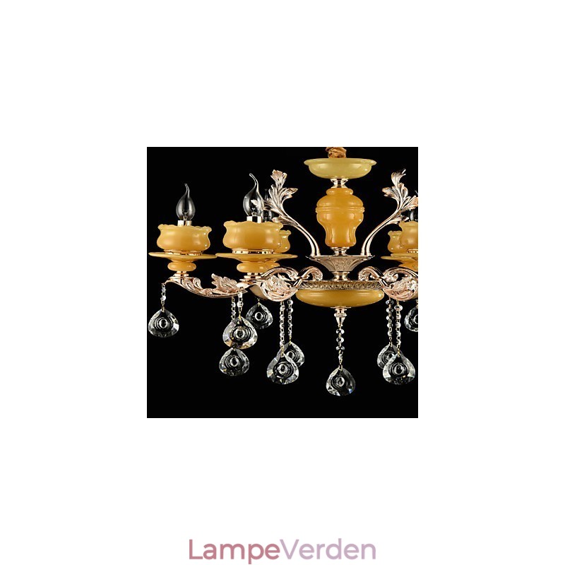 Traditionel klassisk zinklegeringsfunktion til Crystal Mini Style Metal 6 Bulbs lysekrone