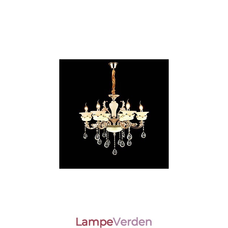 Traditionel klassisk zinklegeringsfunktion til Crystal Mini Style Metal 6 Bulbs lysekrone