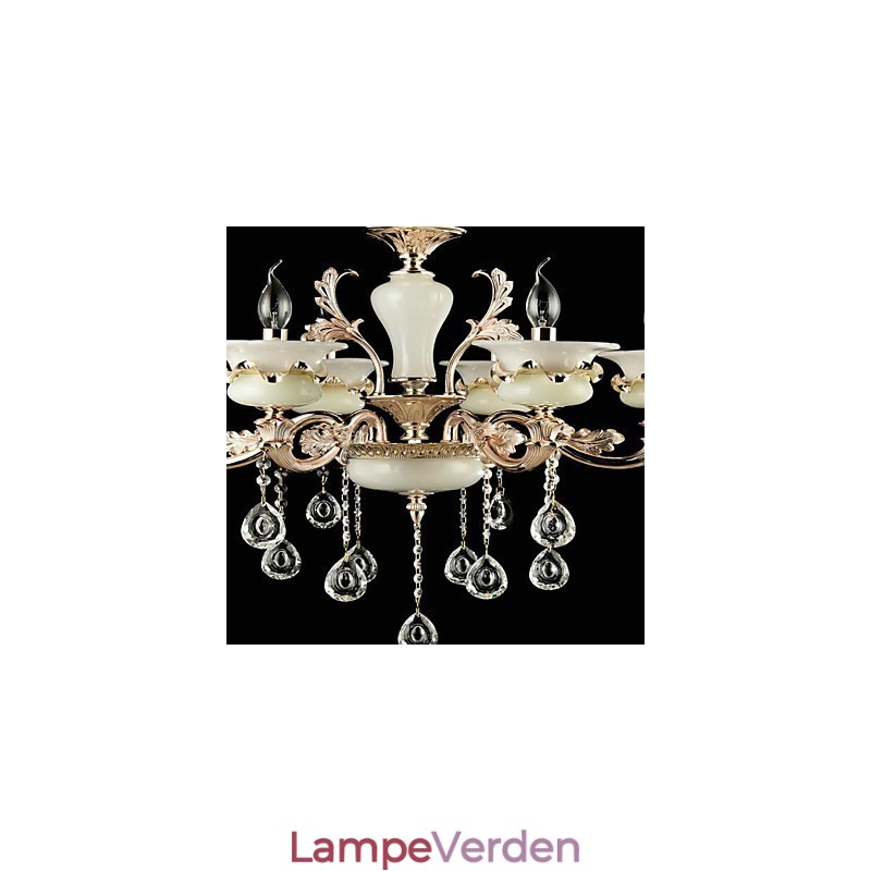 Traditionel klassisk zinklegeringsfunktion til Crystal Mini Style Metal 6 Bulbs lysekrone