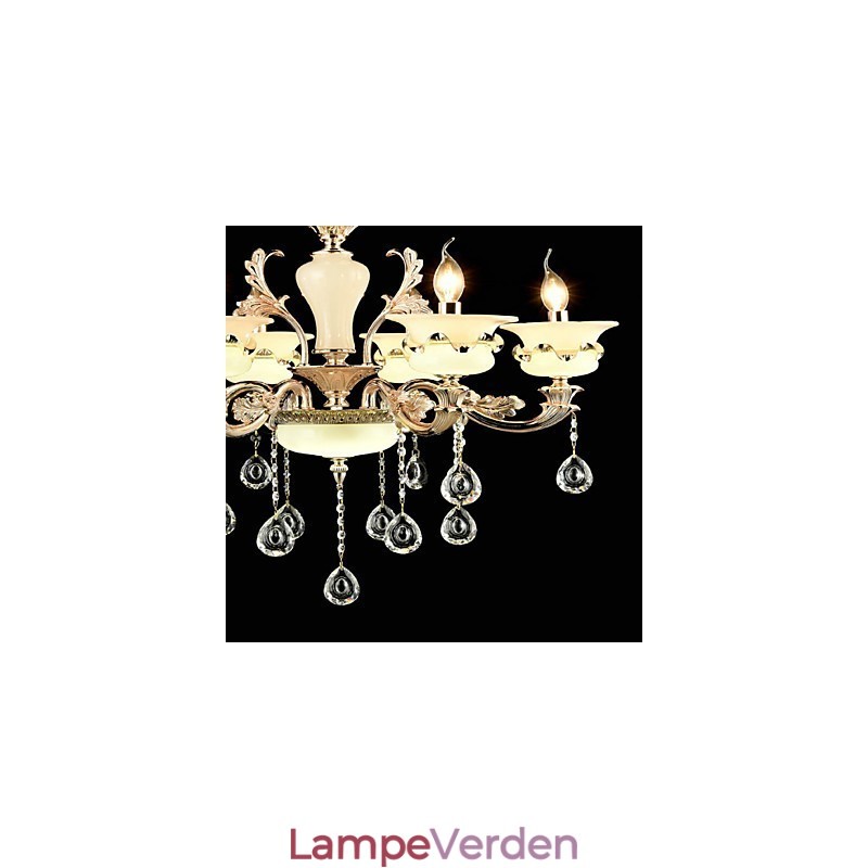 Traditionel klassisk zinklegeringsfunktion til Crystal Mini Style Metal 6 Bulbs lysekrone