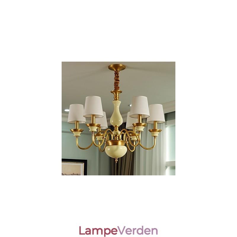 Alle kobber lysekrone Jade dekorative lysekrone D