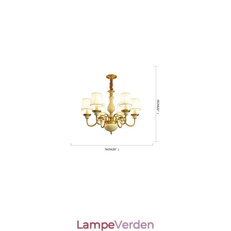 Alle kobber lysekrone Jade dekorative lysekrone D