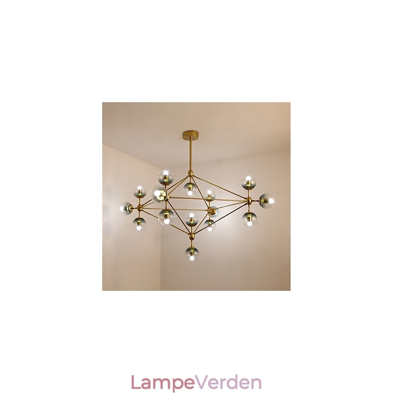 Femten Light Post Modern Europe Style Modo Metal Glas Pendel Lampe Foyeren Dekorer Industriel Lysekrone Lampe