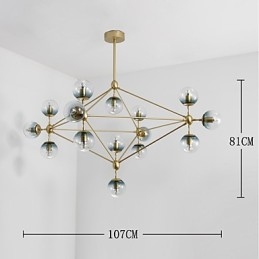 Femten Light Post Modern Europe Style Modo Metal Glas Pendel Lampe Foyeren Dekorer Industriel Lysekrone Lampe