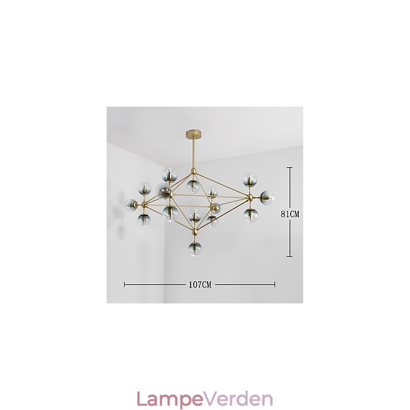 Femten Light Post Modern Europe Style Modo Metal Glas Pendel Lampe Foyeren Dekorer Industriel Lysekrone Lampe