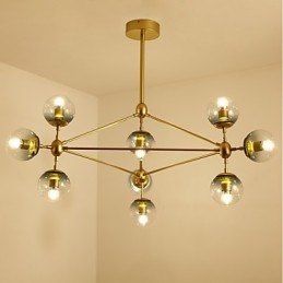 Ti lys Post Moderne Europa Style Modo Metal Glas Pendel Lampe Foyeren Dekorer Industriel Lysekrone Lampe