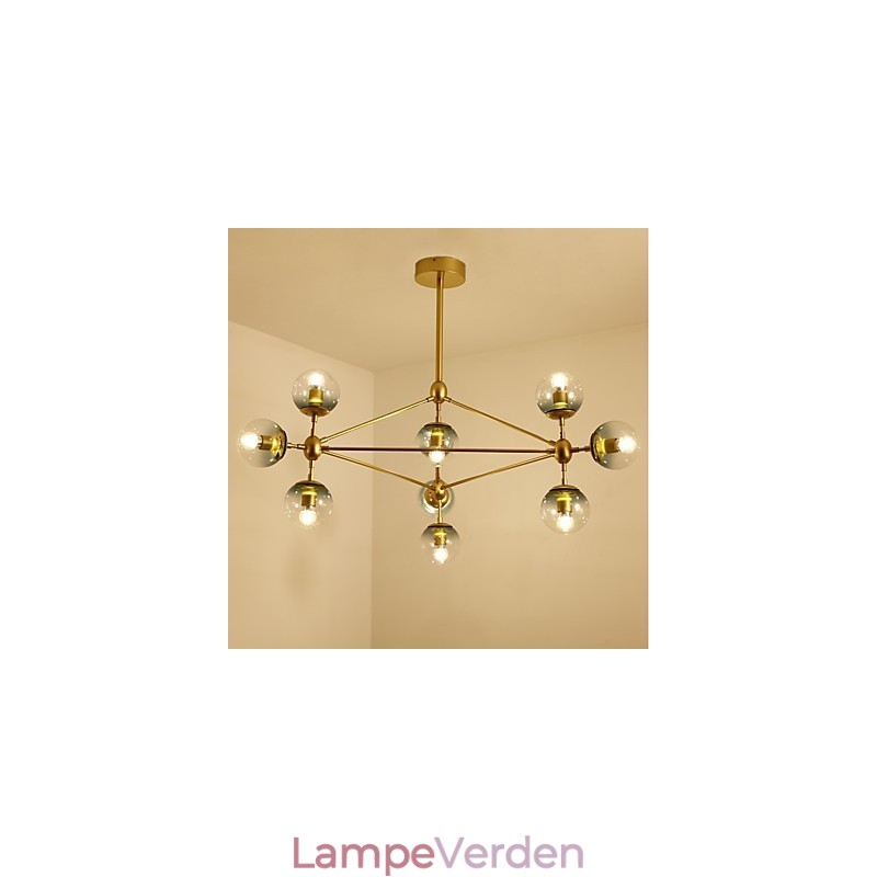 Ti lys Post Moderne Europa Style Modo Metal Glas Pendel Lampe Foyeren Dekorer Industriel Lysekrone Lampe