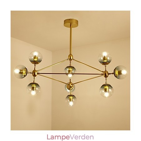 Ti lys Post Moderne Europa Style Modo Metal Glas Pendel Lampe Foyeren Dekorer Industriel Lysekrone Lampe