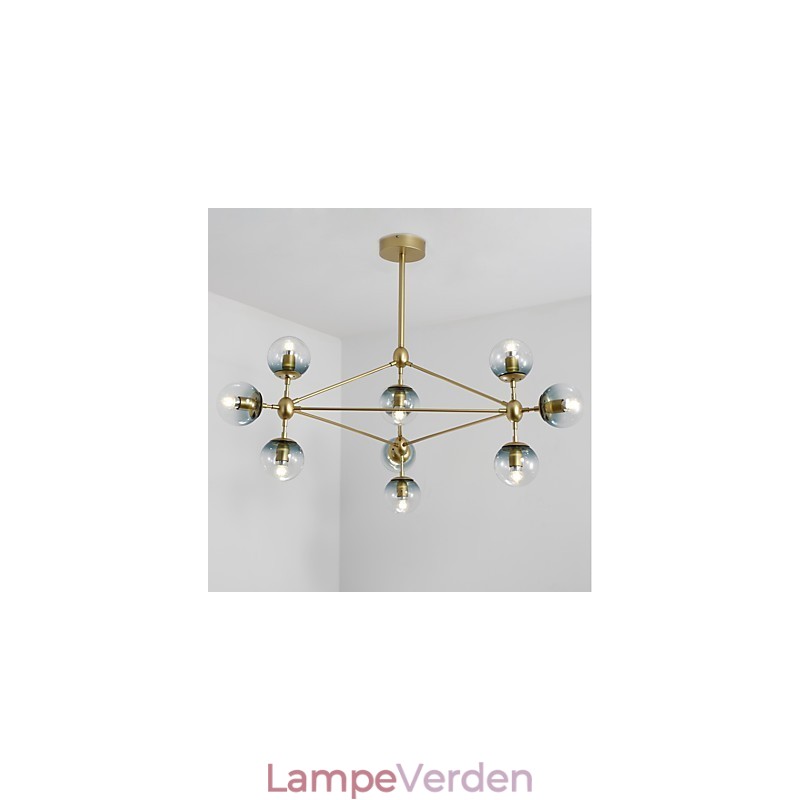 Ti lys Post Moderne Europa Style Modo Metal Glas Pendel Lampe Foyeren Dekorer Industriel Lysekrone Lampe