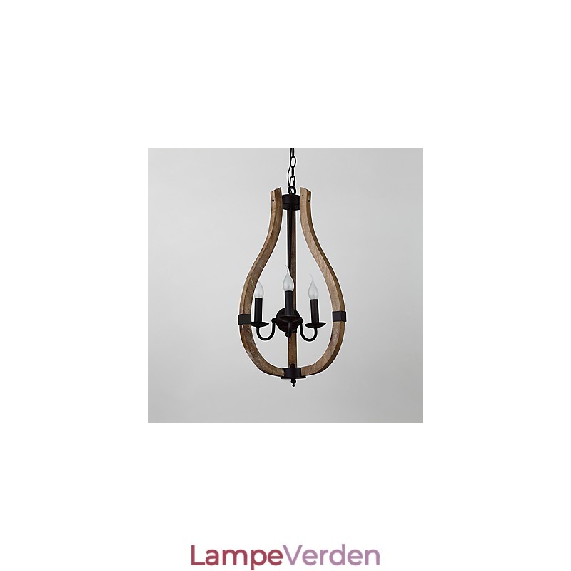 Tre lyse vintage maleri funktion Mini stil træ bambus lysekrone lampe dekorere Pendant lampe
