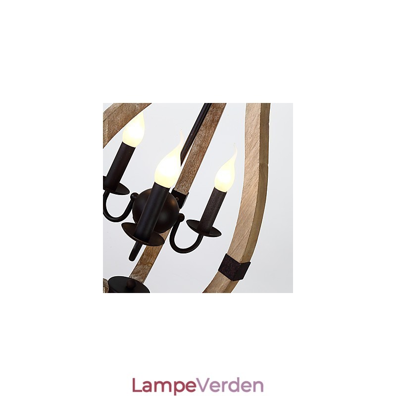 Tre lyse vintage maleri funktion Mini stil træ bambus lysekrone lampe dekorere Pendant lampe