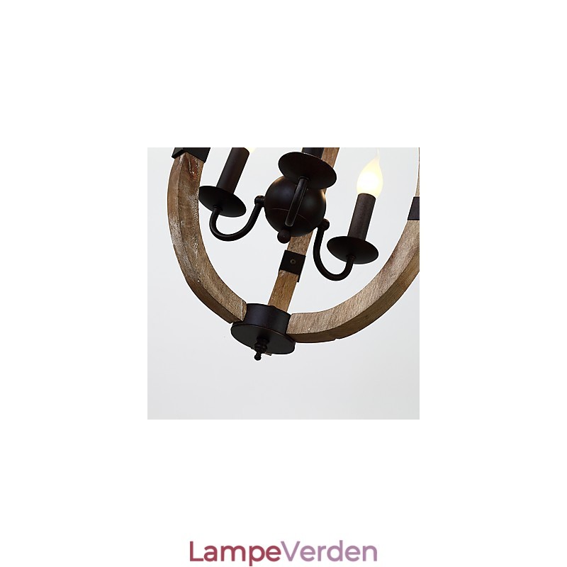 Tre lyse vintage maleri funktion Mini stil træ bambus lysekrone lampe dekorere Pendant lampe